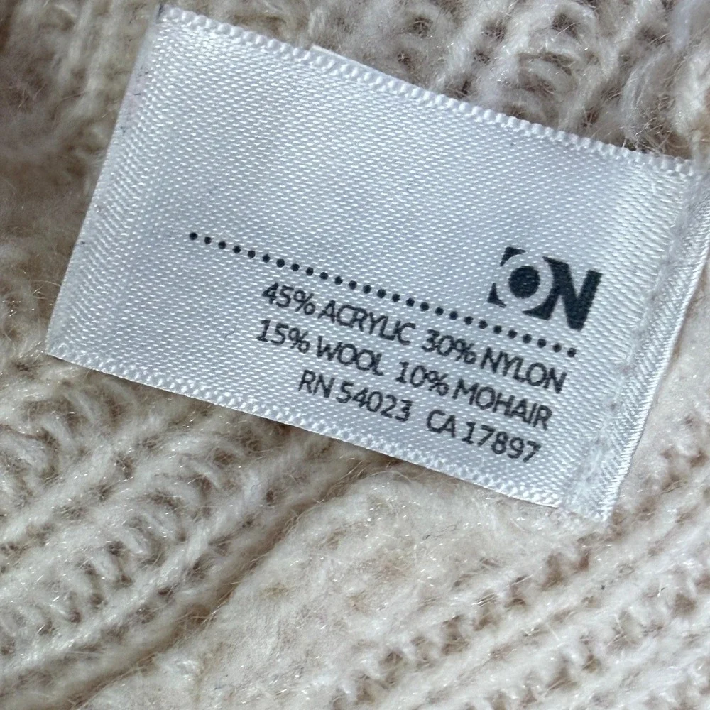 Old Navy Cream Cowl Neck Oversized Knit‎ Tunic Wool Mohair Blend Sweater XXL